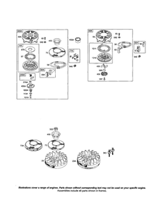 Rewind-Starter/Flywheel Diagram and Parts List for 12F700 0505 - 2791 Briggs and Stratton Engine